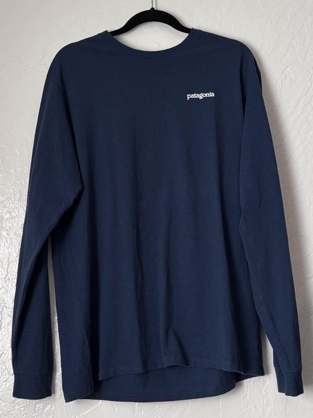 Patagonia Men's Long-Sleeve Logo Tee - Navy